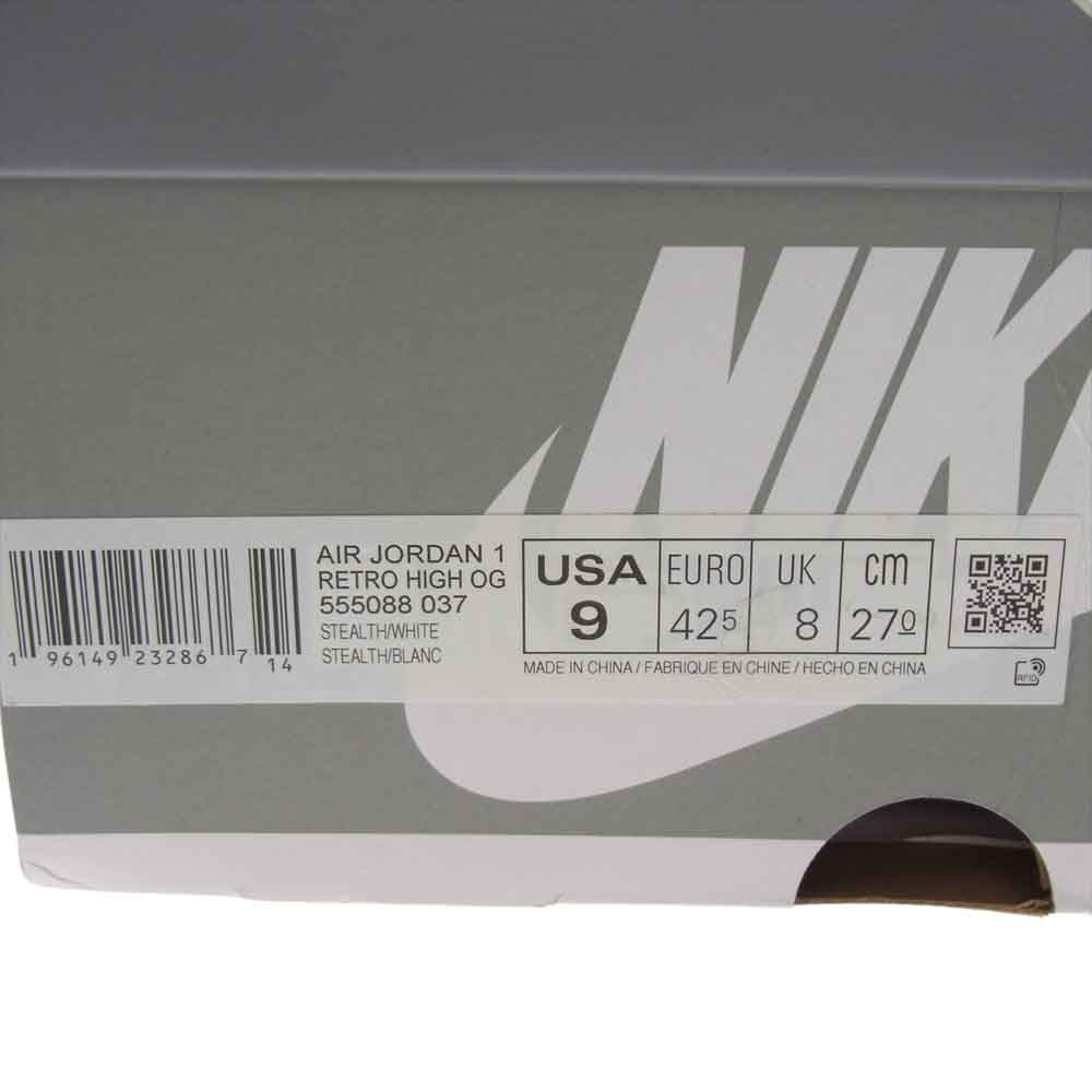 NIKE ナイキ 555088-037 Air Jordan 1 High OG Stealth エアジョーダン1 ハイ OG ステルス スニーカー グレー系 27cm【美品】【中古】