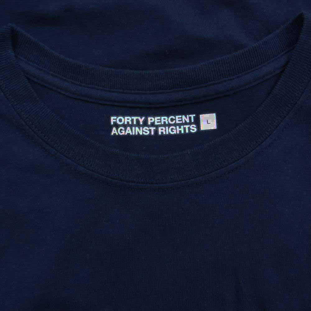フォーティーパーセント アゲインストライツ ロゴ 半袖 Tシャツ カットソー ネイビー系 L【中古】