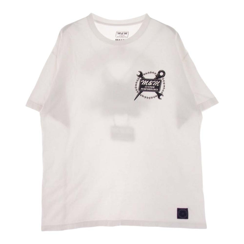 エムアンドエム 22SS MASSES MAD DOG TEE マシス ドッグ 半袖 Tシャツ カットソー ホワイト系 XL【中古】