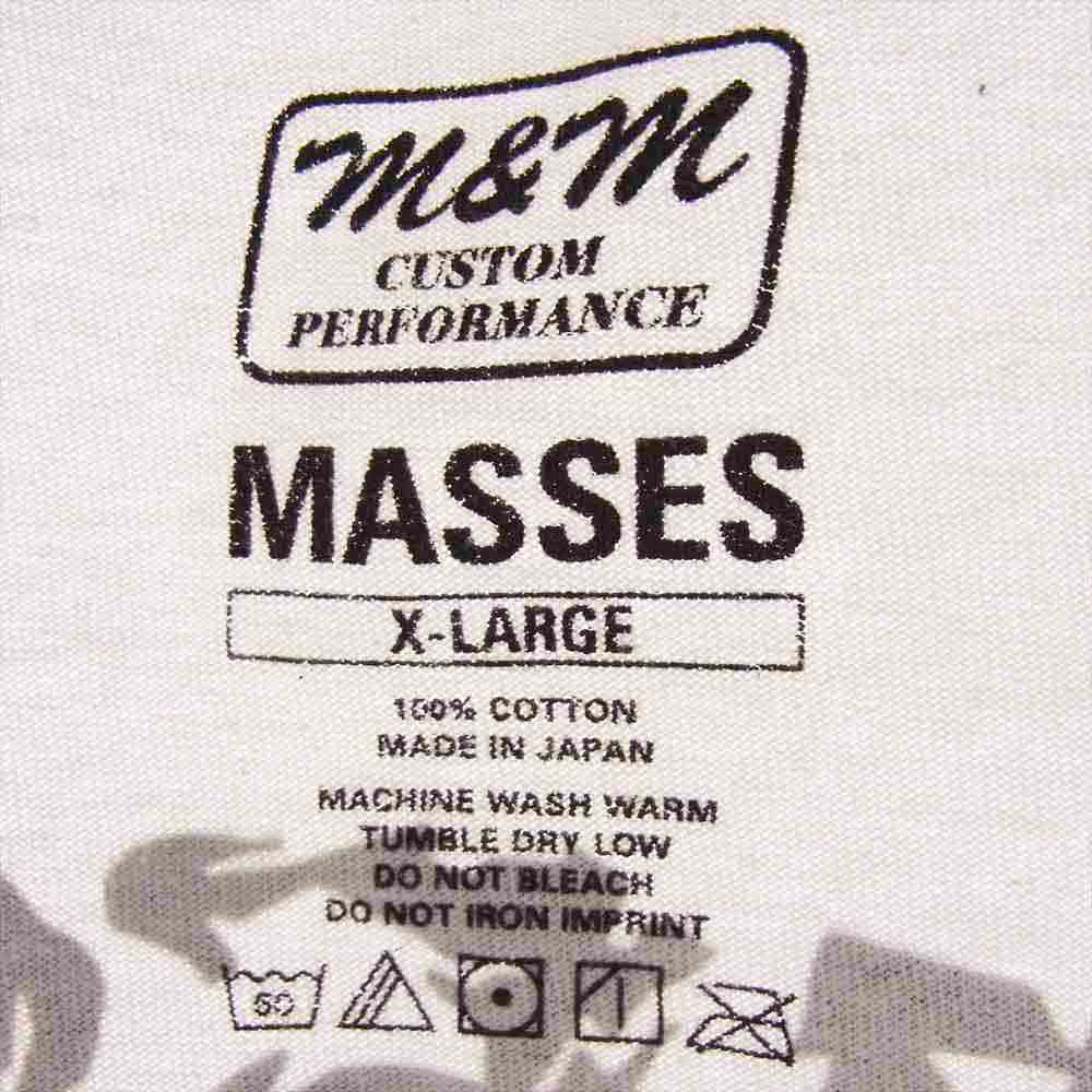 エムアンドエム 22SS MASSES MAD DOG TEE マシス ドッグ 半袖 Tシャツ カットソー ホワイト系 XL【中古】