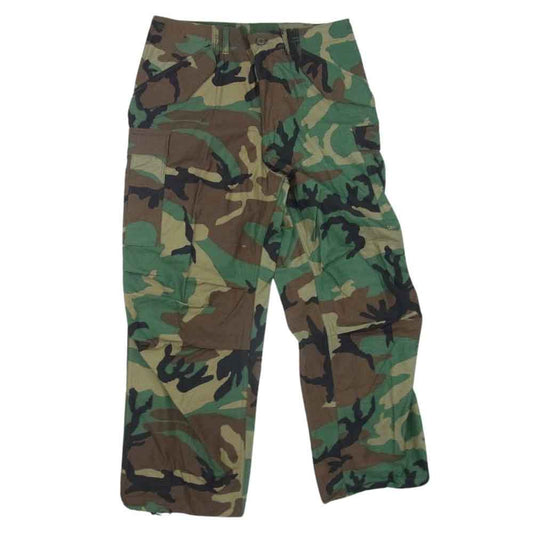 ユーエス アーミー 8415-01-099-7858 80s 米軍実物  ウッドランドカモ カーゴ パンツ グリーン系 M【中古】