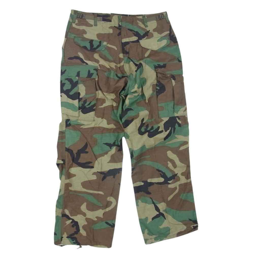 ユーエス アーミー 8415-01-099-7858 80s 米軍実物  ウッドランドカモ カーゴ パンツ グリーン系 M【中古】