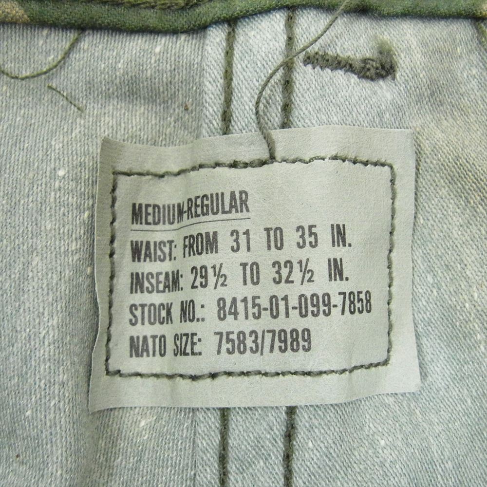 ユーエス アーミー 8415-01-099-7858 80s 米軍実物  ウッドランドカモ カーゴ パンツ グリーン系 M【中古】