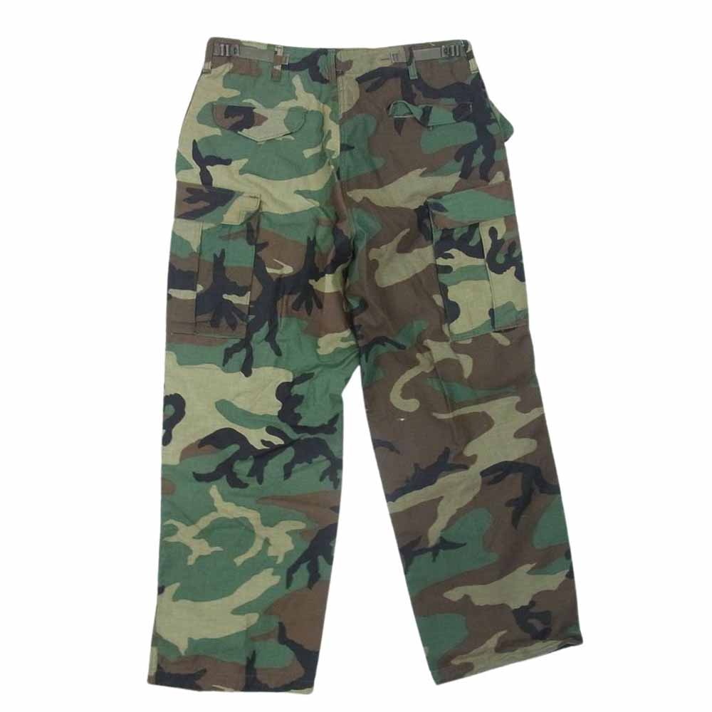 ユーエス アーミー 8415-01-099-7858 80s 米軍実物  ウッドランドカモ カーゴ パンツ グリーン系 M【中古】