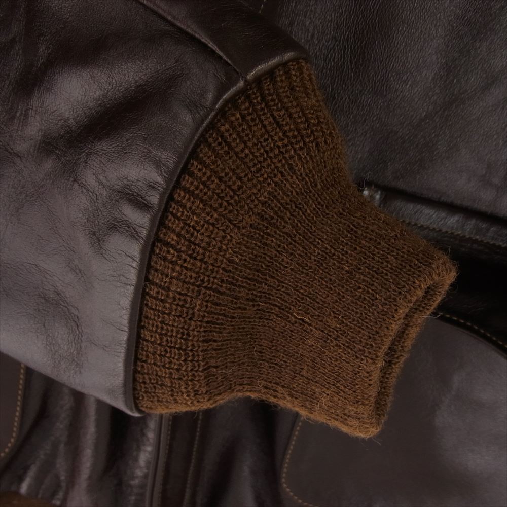 Buzz Rickson's バズリクソンズ BR80593 Type A-2 CONTRACT No. W535 AC-23380 ROUGH WEAR CLOTHING CO ラフウェア 復刻 ホースハイド 馬革 レザー ジャケット ブラウン系 42【美品】【中古】
