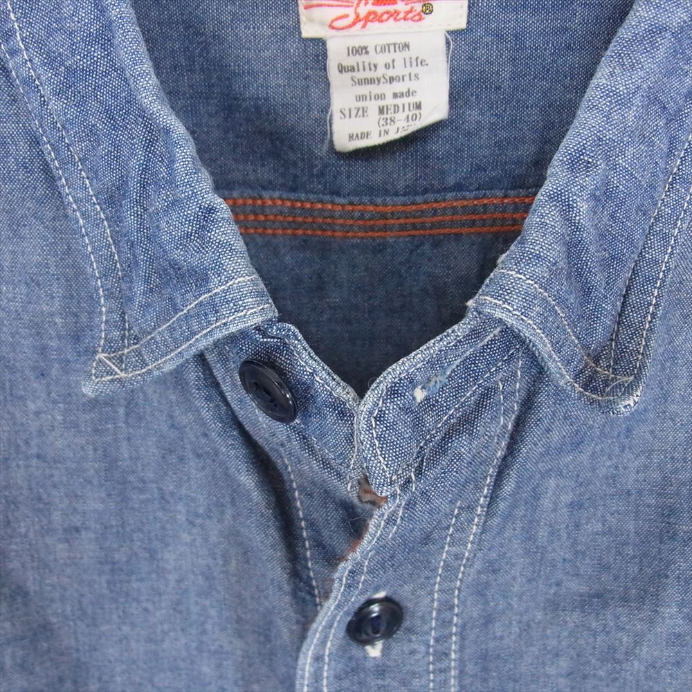 SUNNY SPORTS サニースポーツ シャンブレー 長袖 シャツ インディゴブルー系 M【中古】