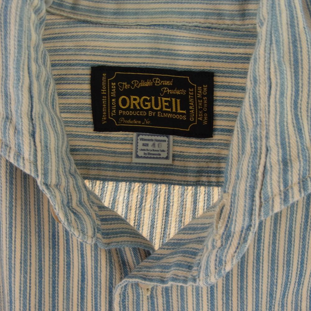 ORGUEIL オルゲイユ OR-5002B Windsor CollarShirt ウィンザーカラーシャツ 長袖 ライトブルー系 40【中古】