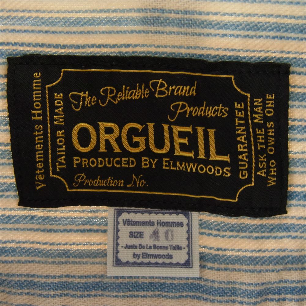 ORGUEIL オルゲイユ OR-5002B Windsor CollarShirt ウィンザーカラーシャツ 長袖 ライトブルー系 40【中古】
