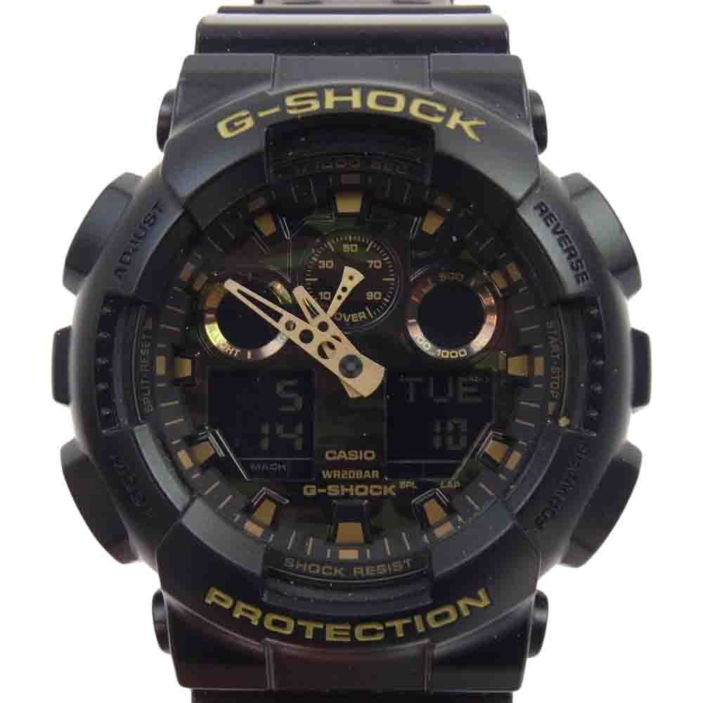 G-SHOCK ジーショック GA-100CF Camouflage Dial Series カモフラ アナデジ 腕時計 ウォッチ ブラック系【中古】