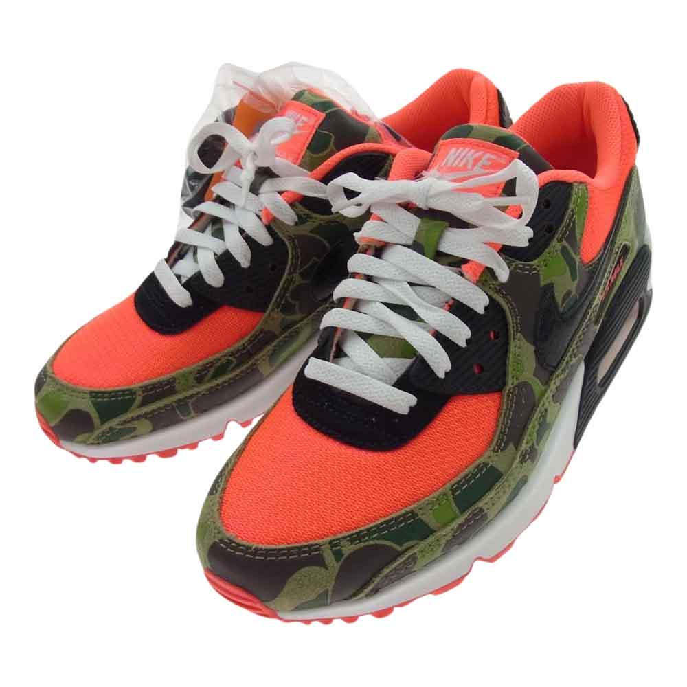 NIKE ナイキ CW6024-600 × atmos アトモス AIR MAX 90 DUCK CAMO エアマックス90 ダックカモ スニーカー ピンク系 グリーン系 27.5cm【極上美品】【中古】