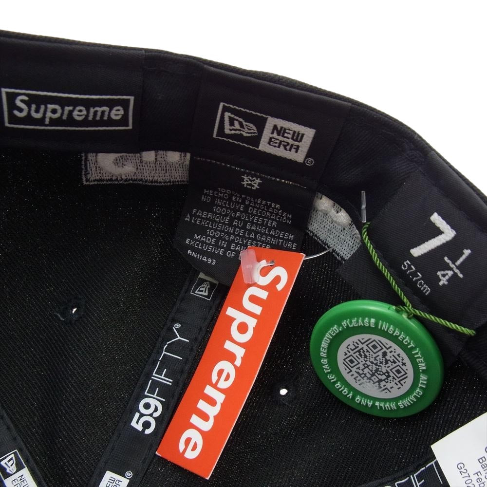 Supreme シュプリーム 21SS × New Era ニューエラ Reverse Box Logo Cap リバース ボックス ロゴ キャップ ブラック系 57.7cm 【極上美品】【中古】