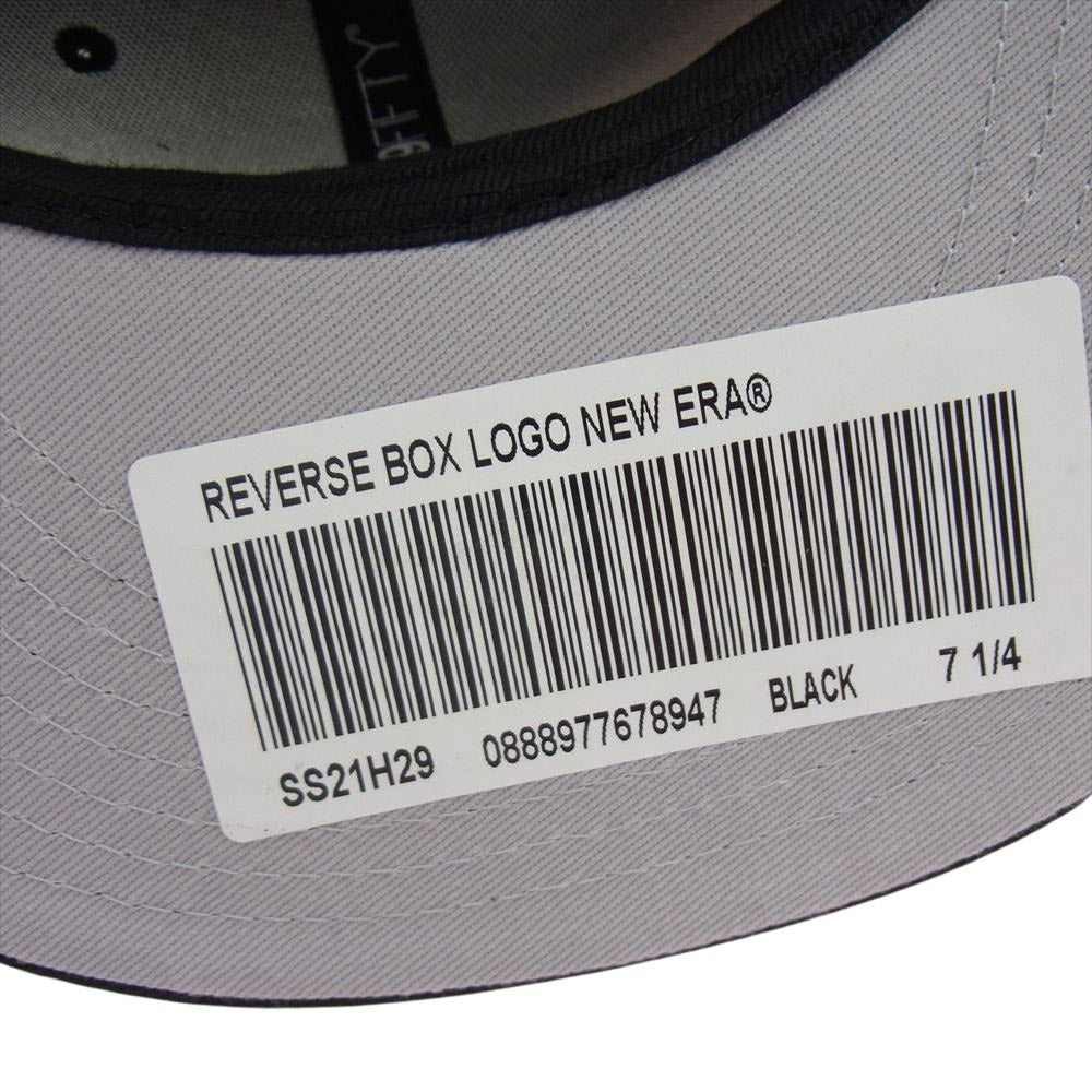 Supreme シュプリーム 21SS × New Era ニューエラ Reverse Box Logo Cap リバース ボックス ロゴ キャップ ブラック系 57.7cm 【極上美品】【中古】