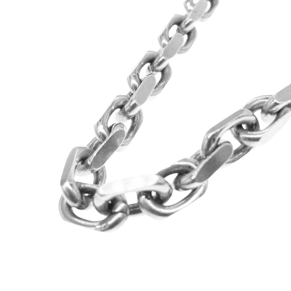 BILL WALL LEATHER ビルウォールレザー Square Chain with Small Dog Head Necklace スクエア チェーン スモール ドッグ ヘッド ネックレス 21インチ シルバー系 21インチ【中古】