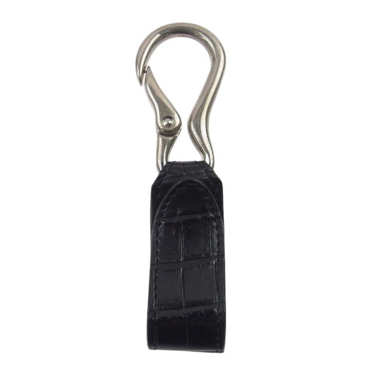 ISAMUKATAYAMA BACKLASH イサムカタヤマバックラッシュ KEY HOLDER クロコ レザー キーホルダー キーリング ブラック系 シルバー系【中古】