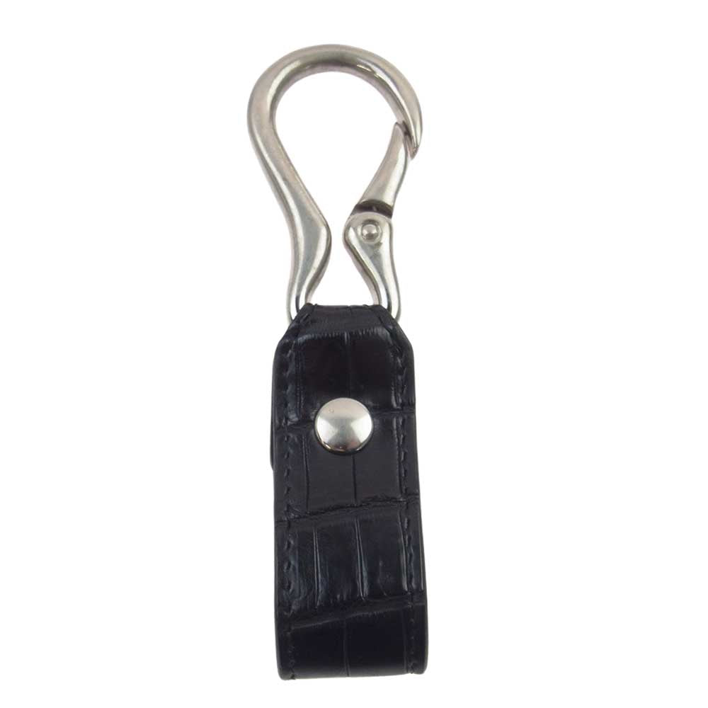 ISAMUKATAYAMA BACKLASH イサムカタヤマバックラッシュ KEY HOLDER クロコ レザー キーホルダー キーリング ブラック系 シルバー系【中古】