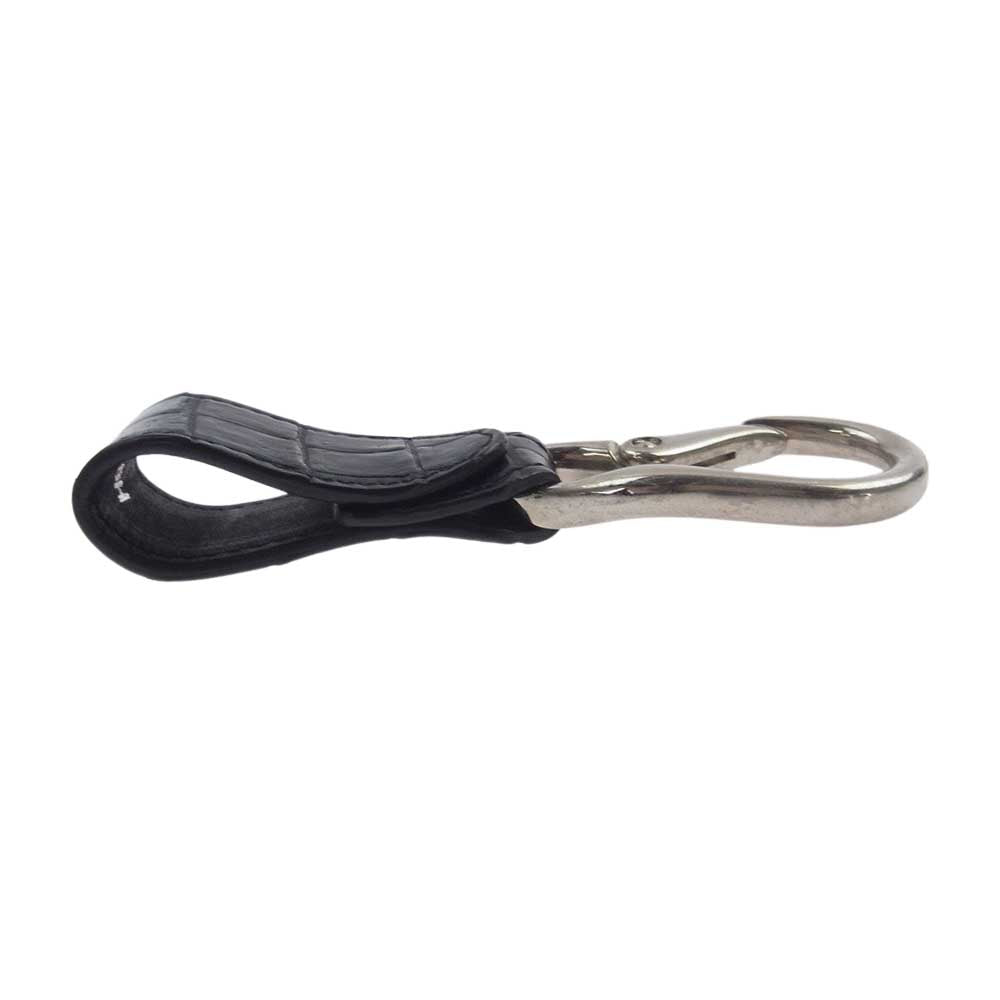 ISAMUKATAYAMA BACKLASH イサムカタヤマバックラッシュ KEY HOLDER クロコ レザー キーホルダー キーリング ブラック系 シルバー系【中古】