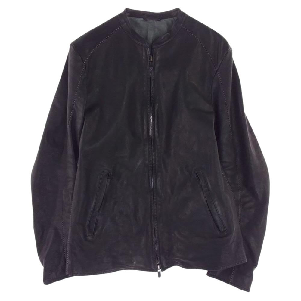 ISAMUKATAYAMA BACKLASH イサムカタヤマバックラッシュ IN-1948-01  incarnation SINGLE LEATHER JACKET GERMAN BABY CALF インカネーション ドイツベビーカーフ レザー シングル ライダース ジャケット ブラック系 L【中古】