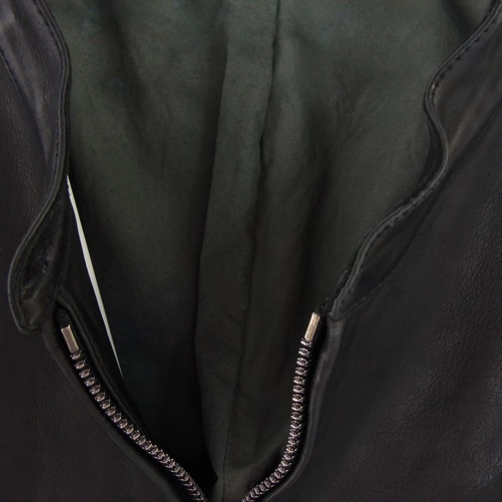 ISAMUKATAYAMA BACKLASH イサムカタヤマバックラッシュ IN-1948-01  incarnation SINGLE LEATHER JACKET GERMAN BABY CALF インカネーション ドイツベビーカーフ レザー シングル ライダース ジャケット ブラック系 L【中古】