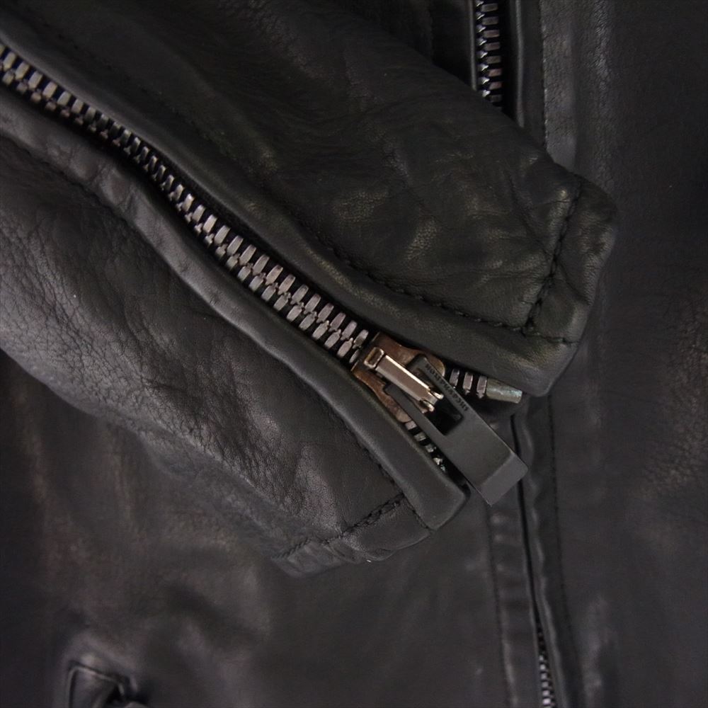 ISAMUKATAYAMA BACKLASH イサムカタヤマバックラッシュ IN-1948-01  incarnation SINGLE LEATHER JACKET GERMAN BABY CALF インカネーション ドイツベビーカーフ レザー シングル ライダース ジャケット ブラック系 L【中古】