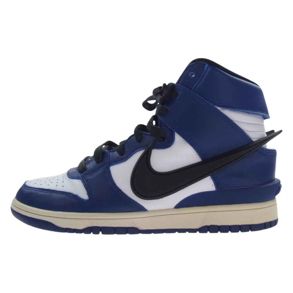 NIKE ナイキ CU7544-400  ×  AMBUSH DUNK HIGH DEEP ROYAL アンブッシュ ダンクハイ スニーカー ブルー系 ブラック系 ホワイト系 26cm【中古】