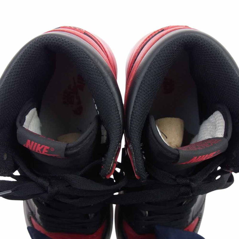 NIKE AIR JORDAN ナイキ ジョーダン 555088-001 AJ1 Retro High OG Bred Banned 2016 スニーカー ブラック系 レッド系 26.5cm【中古】