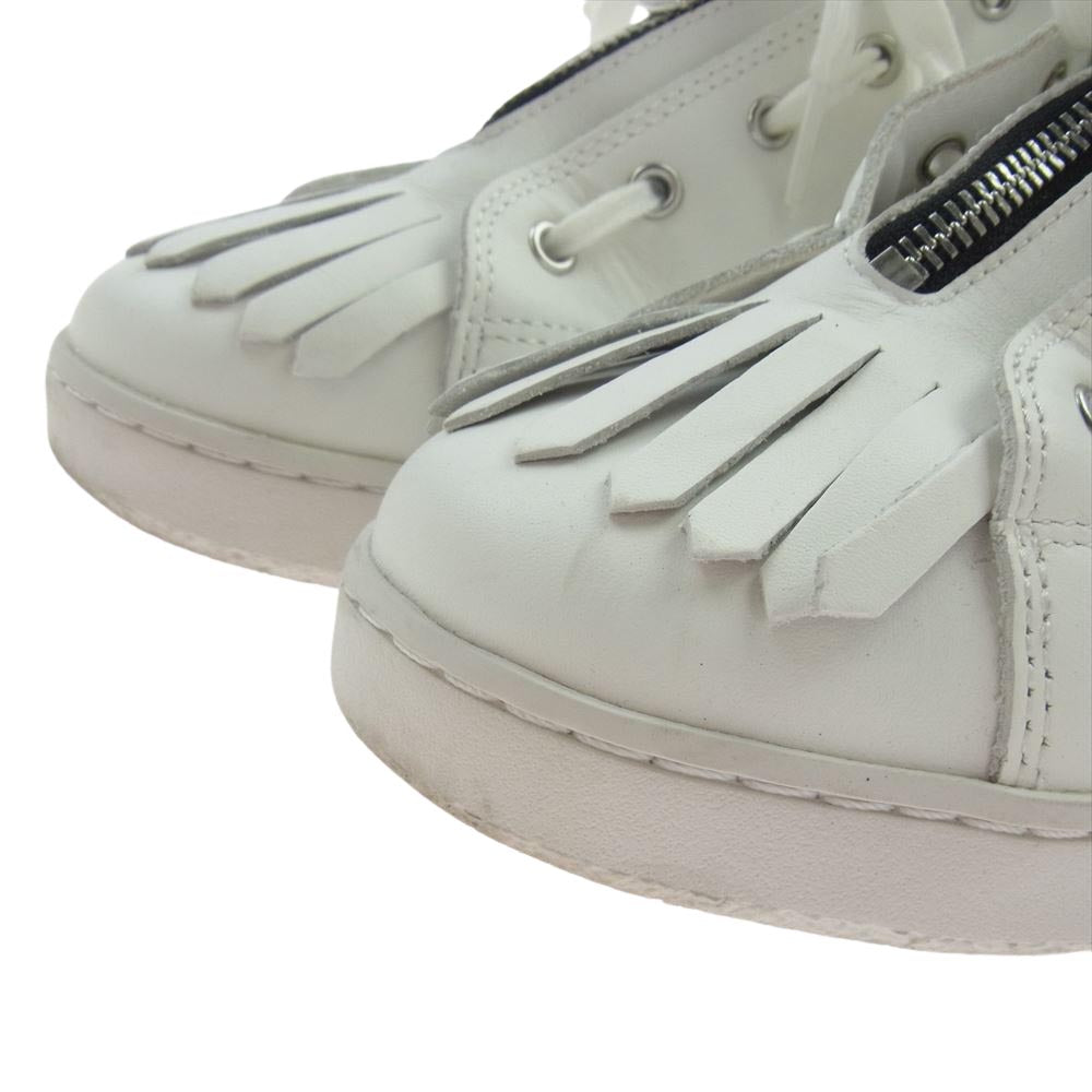 Sacai サカイ 21SS PXBLA-M56094 APC アーペーセー MINIMAL JULIETTA タッセル フロントジップ レースアップ スムースレザー ローカット スニーカー ホワイト系 42【中古】