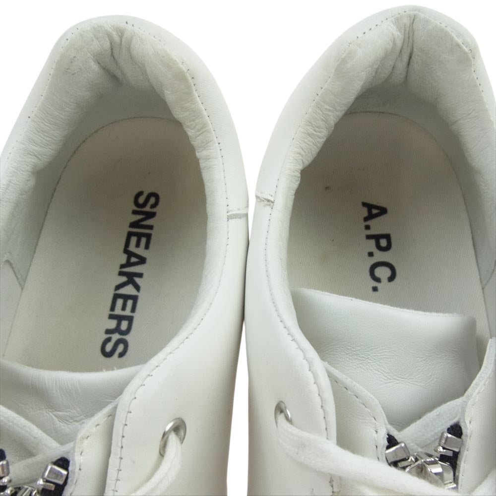 Sacai サカイ 21SS PXBLA-M56094 APC アーペーセー MINIMAL JULIETTA タッセル フロントジップ レースアップ スムースレザー ローカット スニーカー ホワイト系 42【中古】