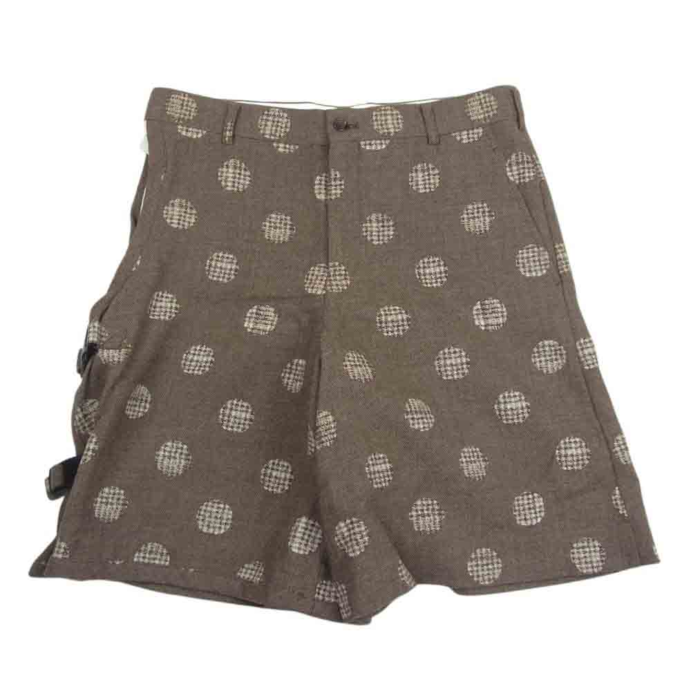 COMME des GARCONS HOMME PLUS コムデギャルソンオムプリュス 10AW PF-A005 プロテクター期 アルパカ ウール サイド スリット ベルト ショートパンツ ショーツ ブラウン系 S【中古】