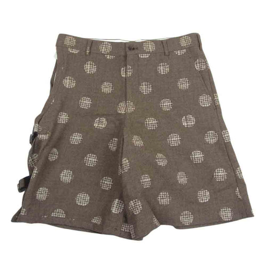 COMME des GARCONS HOMME PLUS コムデギャルソンオムプリュス 10AW PF-A005 プロテクター期 アルパカ ウール サイド スリット ベルト ショートパンツ ショーツ ブラウン系 S【中古】