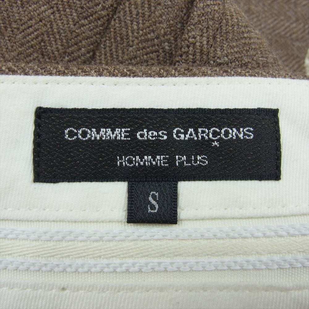 COMME des GARCONS HOMME PLUS コムデギャルソンオムプリュス 10AW PF-A005 プロテクター期 アルパカ ウール サイド スリット ベルト ショートパンツ ショーツ ブラウン系 S【中古】