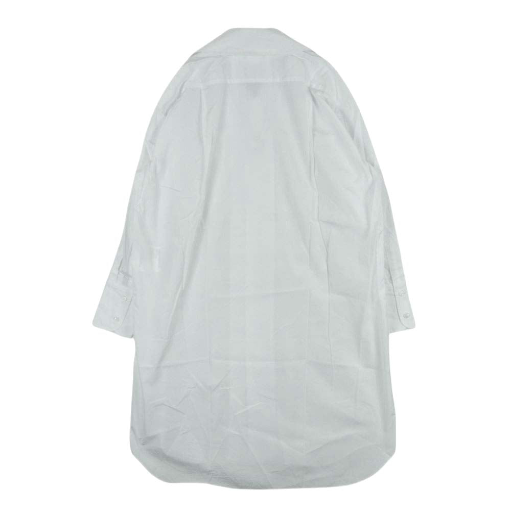 COMME des GARCONS HOMME PLUS コムデギャルソンオムプリュス AD2021 PI-B027 ロング丈 ラウンドカラー コットン 長袖 シャツ ホワイト系 XS【美品】【中古】