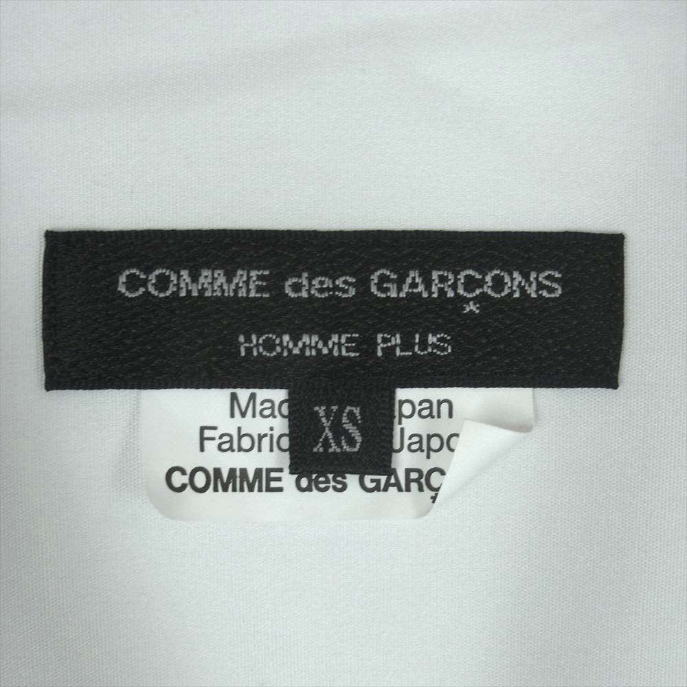 COMME des GARCONS HOMME PLUS コムデギャルソンオムプリュス AD2021 PI-B027 ロング丈 ラウンドカラー コットン 長袖 シャツ ホワイト系 XS【美品】【中古】