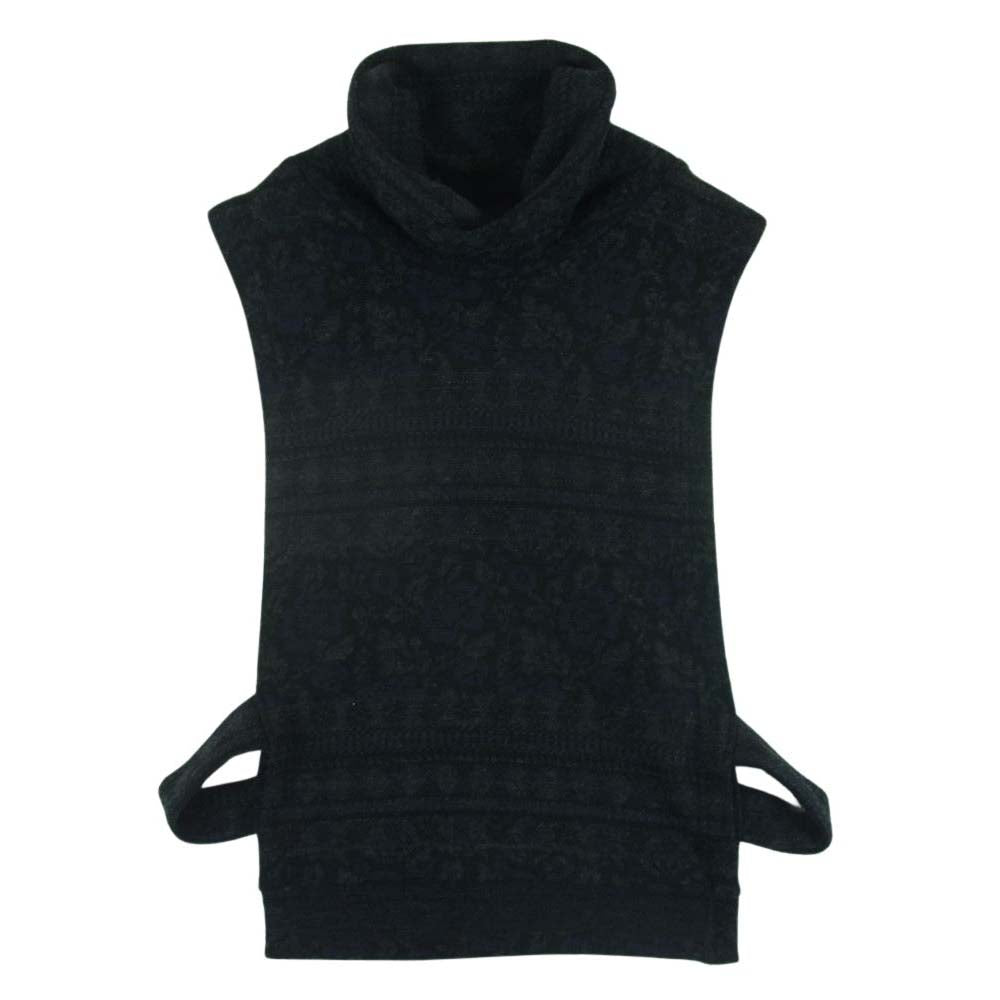 Y's Yohji Yamamoto ワイズ ヨウジヤマモト YV-T08-161 変形 タートルネック ハイネック ニット ベスト セーター ダークグレー系 グレー系 2【中古】