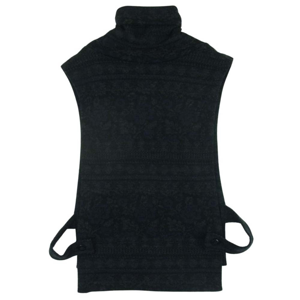 Y's Yohji Yamamoto ワイズ ヨウジヤマモト YV-T08-161 変形 タートルネック ハイネック ニット ベスト セーター ダークグレー系 グレー系 2【中古】