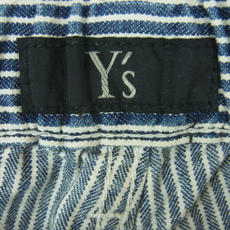 Y's Yohji Yamamoto ワイズ ヨウジヤマモト ストライプ ヒッコリー ペインター パンツ インディゴブルー系 ホワイト系 1【中古】