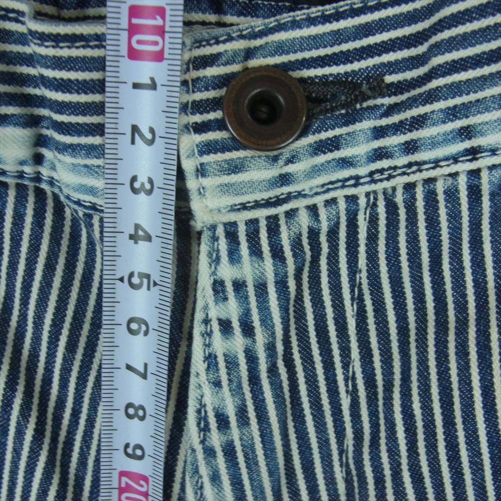 Y's Yohji Yamamoto ワイズ ヨウジヤマモト ストライプ ヒッコリー ペインター パンツ インディゴブルー系 ホワイト系 1【中古】