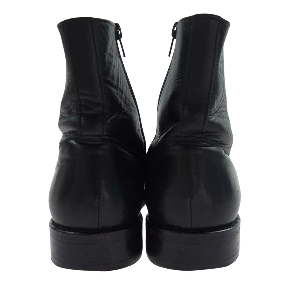 Yohji Yamamoto ヨウジヤマモト FU-E04-723-172 ポインテッドトゥ サイドジップ レザー ブーツ シューズ ブラック系【中古】