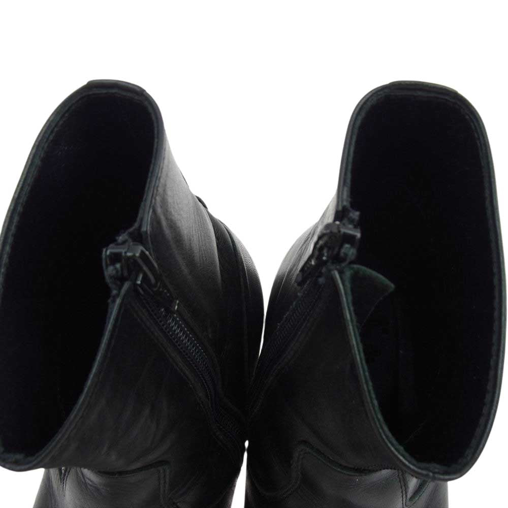 Yohji Yamamoto ヨウジヤマモト FU-E04-723-172 ポインテッドトゥ サイドジップ レザー ブーツ シューズ ブラック系【中古】