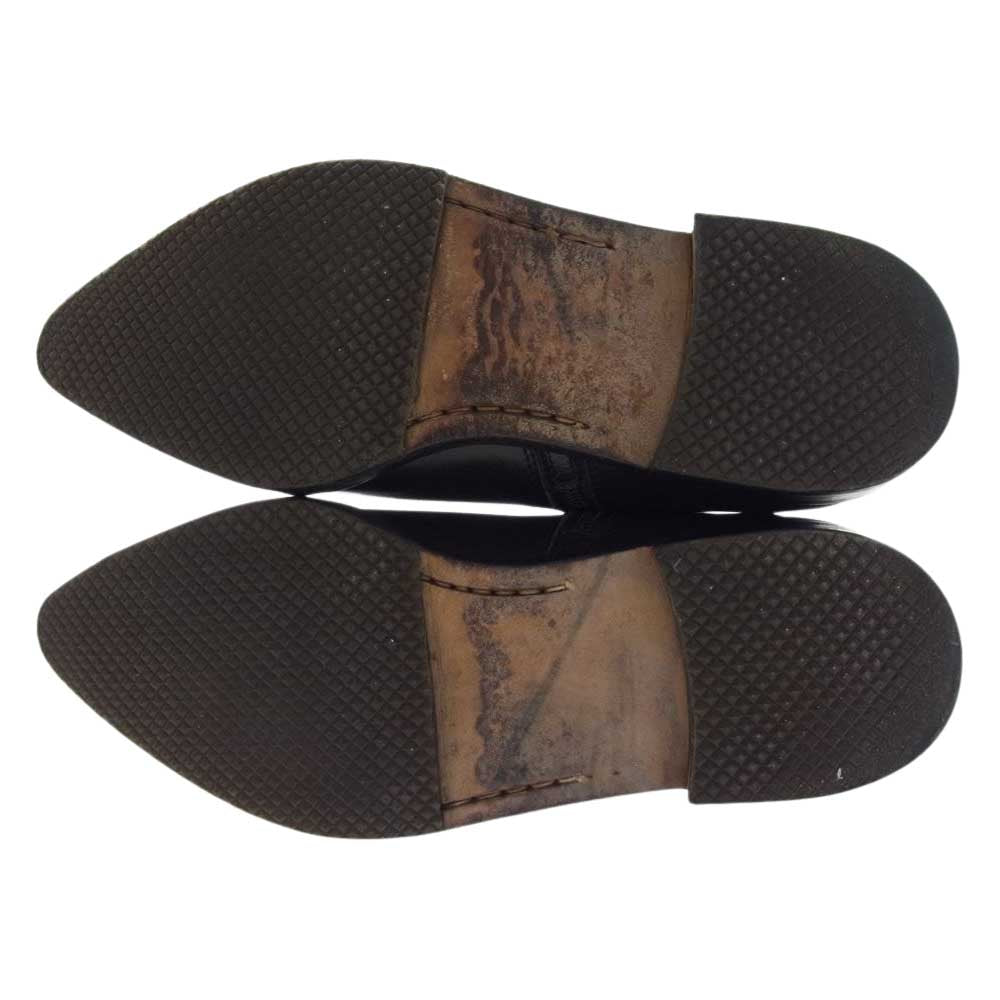 Yohji Yamamoto ヨウジヤマモト FU-E04-723-172 ポインテッドトゥ サイドジップ レザー ブーツ シューズ ブラック系【中古】