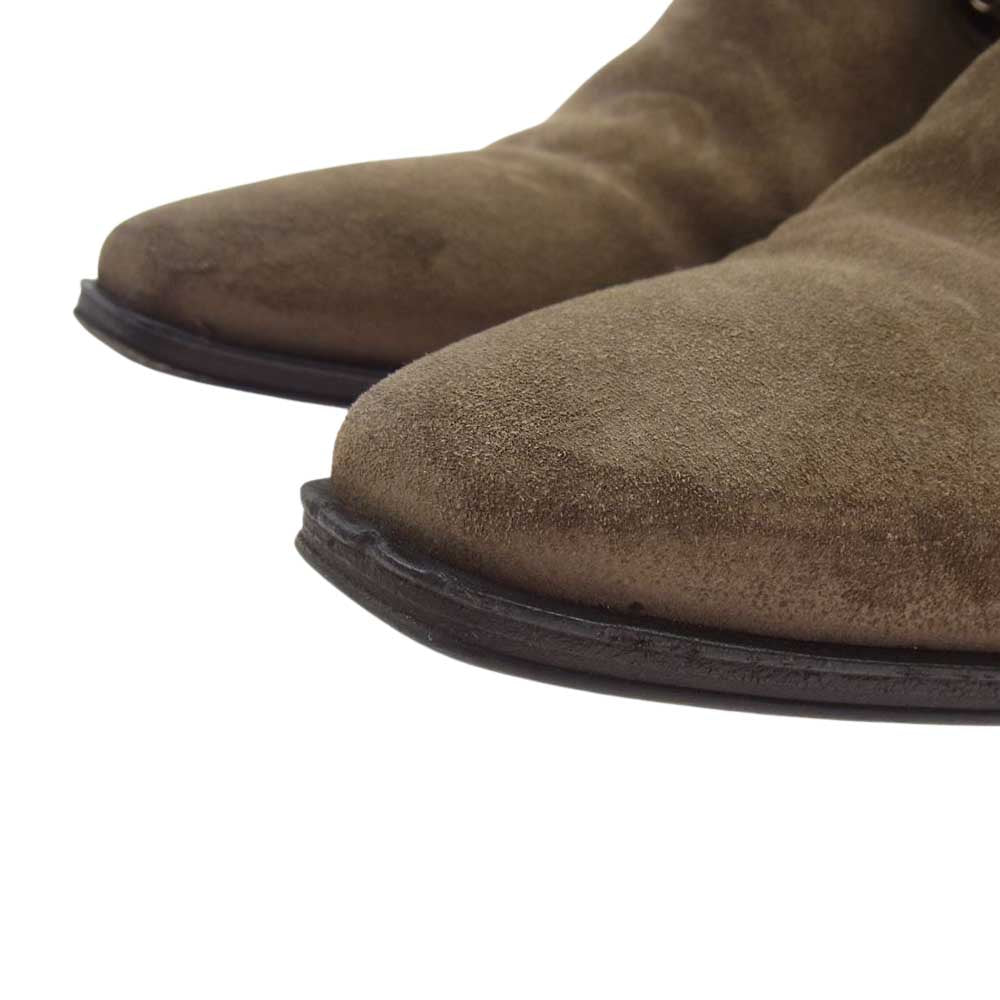 PRADA プラダ ベルト ストラップ スエード レザー シューズ ダークブラウン系 37.5【中古】