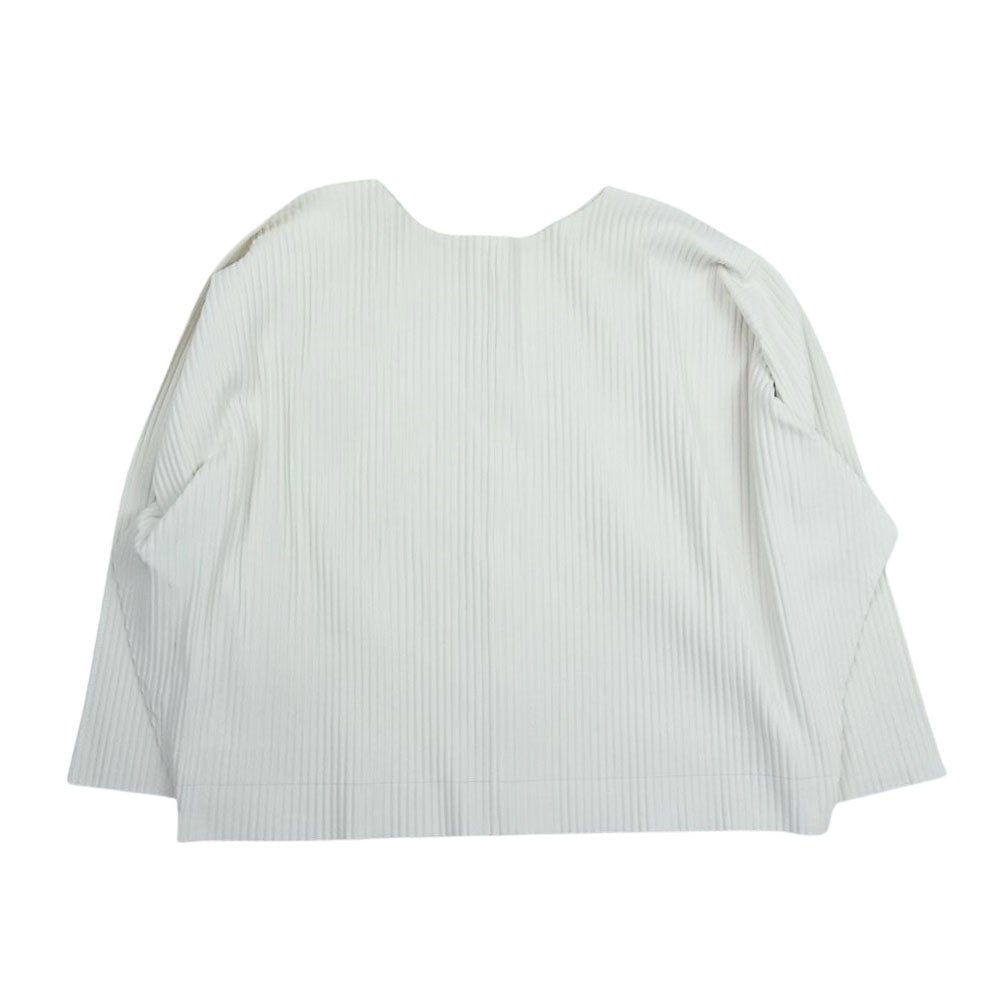 ISSEY MIYAKE イッセイミヤケ me ミー MI12KO612 プリーツ加工 ドルマンスリーブ カーディガン ホワイト系【中古】