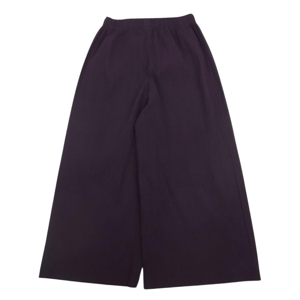 ISSEY MIYAKE イッセイミヤケ me ミー MI24KF624 プリーツ加工 ワイド パンツ バーガンディ パープル系【中古】