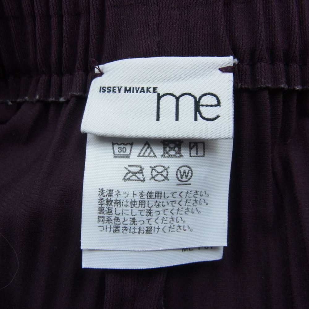 ISSEY MIYAKE イッセイミヤケ me ミー MI24KF624 プリーツ加工 ワイド パンツ バーガンディ パープル系【中古】