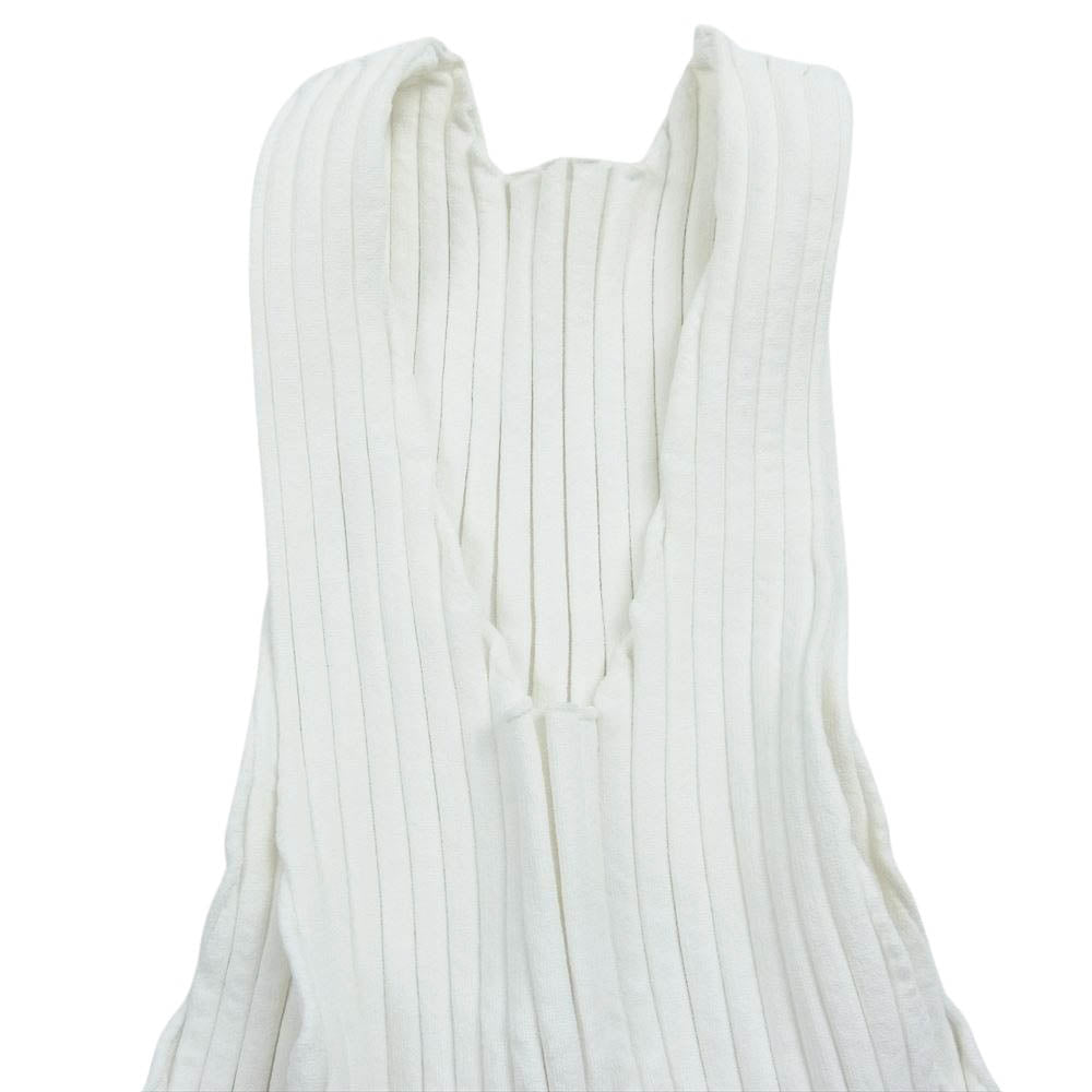 ISSEY MIYAKE イッセイミヤケ me ミー MI42-KR651 RIB KNIT リブ ニット ノースリーブ キャミソール カットソー ホワイト系【新古品】【未使用】【中古】