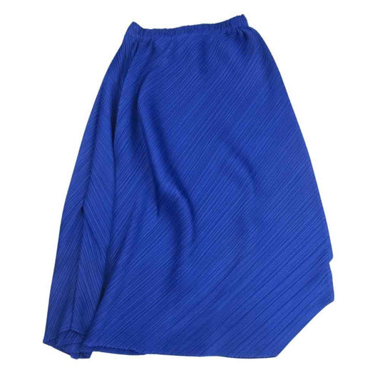 PLEATS PLEASE プリーツプリーズ イッセイミヤケ PP83-JG582 プリーツ加工 斜めプリーツ ロング スカート ブルー系 3【美品】【中古】
