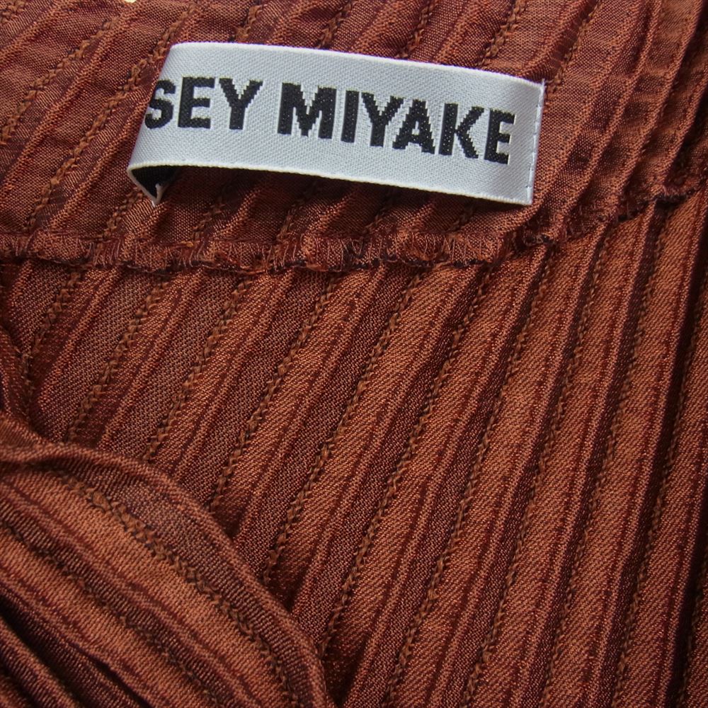 ISSEY MIYAKE イッセイミヤケ IM93FH030 プリーツ加工 CARVE カーブド プリーツ ノースリーブ ワンピース オレンジ系 2【中古】