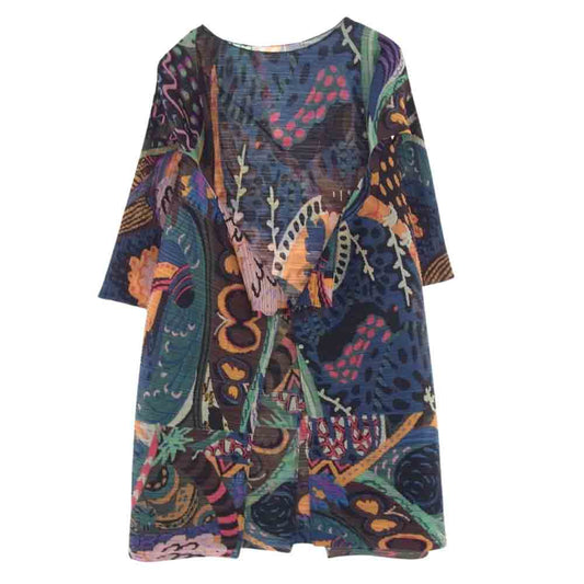 PLEATS PLEASE プリーツプリーズ イッセイミヤケ 23SS PP33JH696 SNOWRUNNER スノーランナー プリーツ加工 総柄 横プリーツ ワンピース マルチカラー系【美品】【中古】