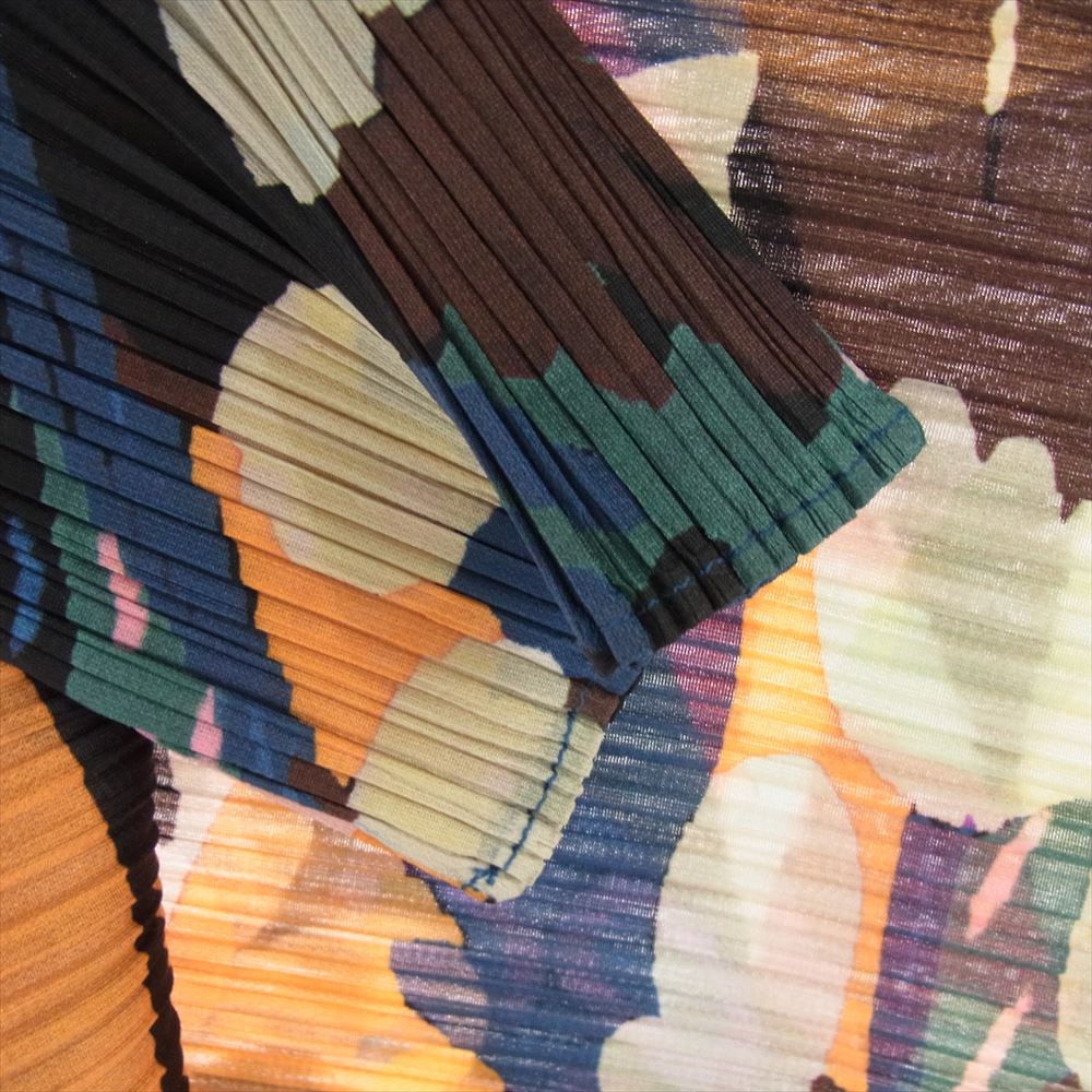 PLEATS PLEASE プリーツプリーズ イッセイミヤケ 23SS PP33JH696 SNOWRUNNER スノーランナー プリーツ加工 総柄 横プリーツ ワンピース マルチカラー系【美品】【中古】