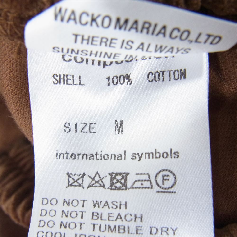 WACKO MARIA ワコマリア 23AW 23FW-WMO-TP06 VELVETEEN TRACK PANTS ベルベット トラック パンツ ブラウン系 M【極上美品】【中古】