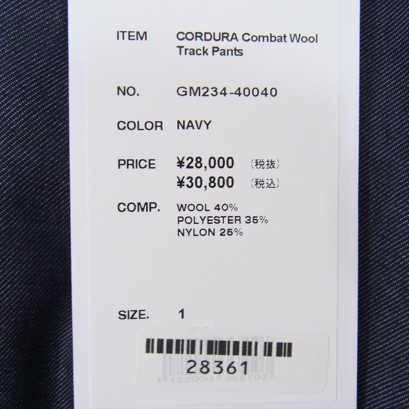 GRAPHPAPER グラフペーパー GM234-40040 CORDURA Combat Wool Track Pants コンバット ウール トラック パンツ ネイビー系 1【極上美品】【中古】